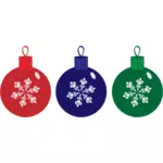 Drie Kerst ornamenten