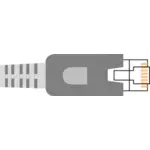 Konektor jaringan lurus untuk ethernet port RJ-45 klip seni