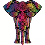 Regenbogen Blumenmuster Elefant