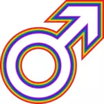 Rainbow male symbol