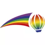 De ballon van de regenboog