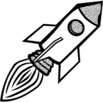 Grafika wektorowa sztuki linii statku rakiety kosmicznej
