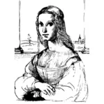 Raphaels sketch based on Mona Lisa