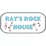 Semn de neon Ray pe Rock casa vector imagine