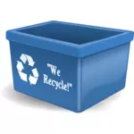 Pusty niebieski recyklingu bin wektor clipart