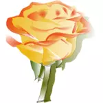 Yellow rose vector drawing