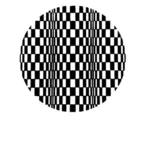 Retângulos preto e branco em uma forma redonda de gráficos vetoriais