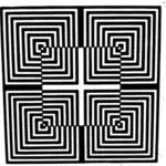 Quatro quadrados ilusão óptica clip-art
