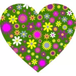 Retro floral heart