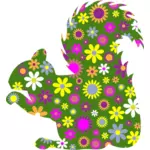 Floral eekhoorn silhouet