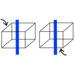 Vector simple del cubo de Necker dibujo