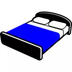 파란 담요와 침대