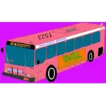 Ciudad rosa autobús gráficos vectoriales