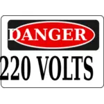 Bahaya 220 Volt tanda vektor gambar