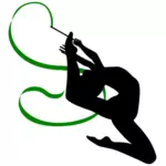 Rytmisk gymnast performer silhuett vektorbild