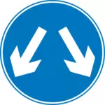 2 つのパスの道路標識