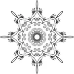 Mandala floral alb-negru