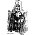 裁判官の女性似顔絵イラスト
