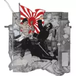 Russo 일본 전쟁 전투의 벡터 그래픽
