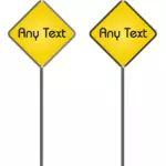 Gráficos vetoriais de duas roadsigns amarelos em branco