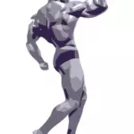 Vector clip art of a bodybuilder
