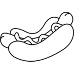 Vector tekening van een hotdog