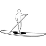 Встать paddleboard силуэт силуэт векторное изображение