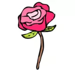 Růžová růže vektorové ilustrace