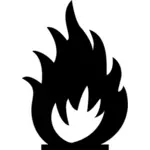 Grafika wektorowa międzynarodowych ogień ostrzeżenie symbolem