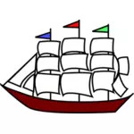 Röd båt symbol
