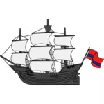 Skipet og flagget