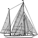قارب الإبحار الرسم