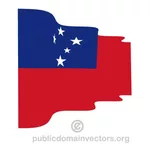 Bandiera vettoriale ondulata di Samoa