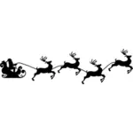 Santa's sleigh and reindeer silhouette