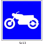 Vektorový obrázek motorky čtverec modré znamení