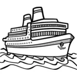 Linie de arta vector de desen de navă de croazieră de mare