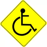 Segno di avvertenza della sedia a rotelle