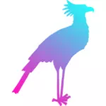 Bild av färgade sekreterare fågel siluett