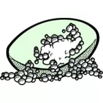 泡沫状の緑色の石鹸アート ベクトル図面