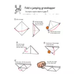 Instruksjoner for å lage en papir gresshoppe vektor illustrasjon