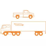 Ilustraţia vectorială semi şi camionete