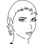 Desenho da mulher de cabelo curto