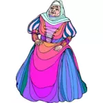 Old woman in colorful dress