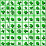 हरे रंग में आकार पैटर्न