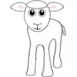 Funny white lamb vector clip art