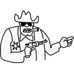 Şerif doodle tarzı çizim