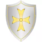 Desenho vetorial de escudo medieval clássico