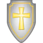 Cruz de brilhante religiosa imagem vetorial de escudo