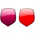 Roşu şi Crimson scuturi vector illustration