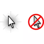 Vector gráficos de mostrar ou ocultar ícones do cursor do mouse